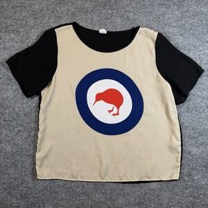 New Zealand Roundel RNZAF Air Force Kiwi Womens Short Sleeve Shirt Medium